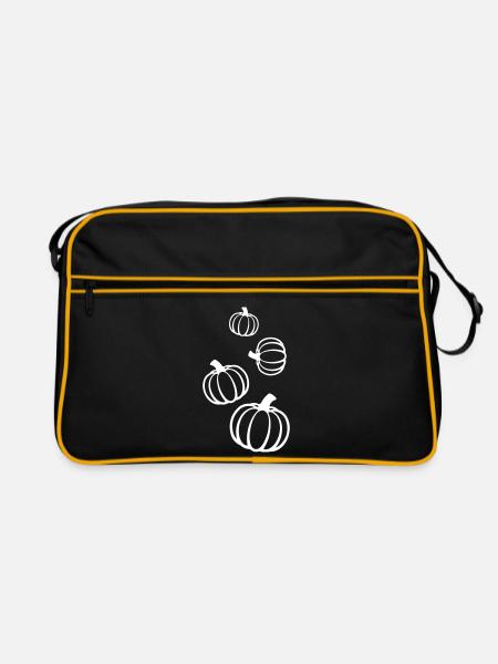 Kürbis Symbol - Retro Tasche - Schwarz/Gold