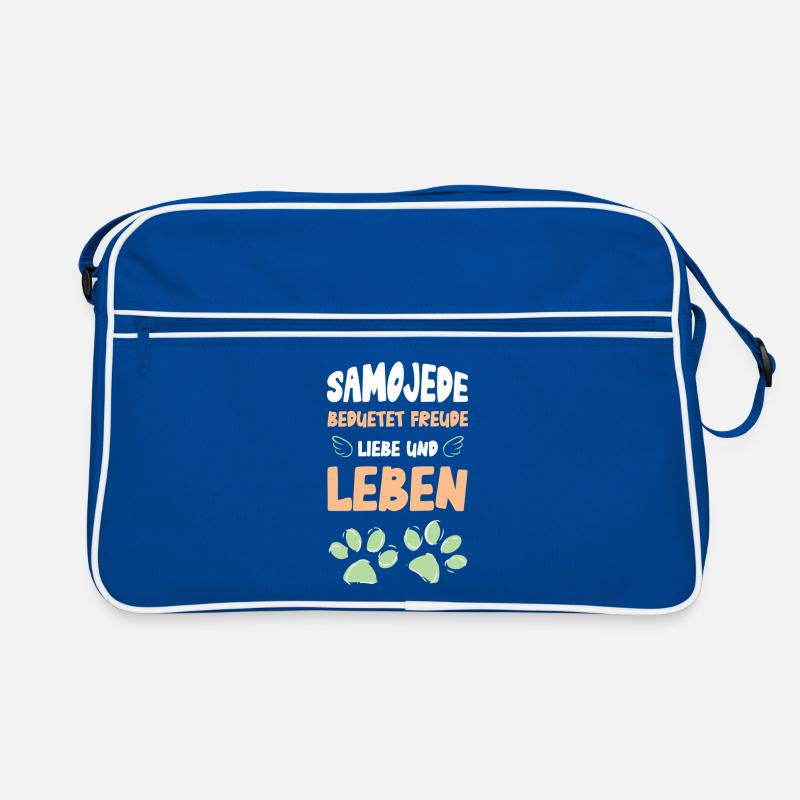 Samojede bedeutet Freude Liebe Leben Retro Tasche