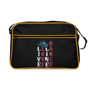 Live Love Line Dance - Country Fan - Cadeau - Sac Retro - noir/or - Devant