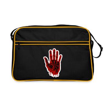 Empreinte de main sanglante d’Halloween - Sac Retro - noir/or - Devant