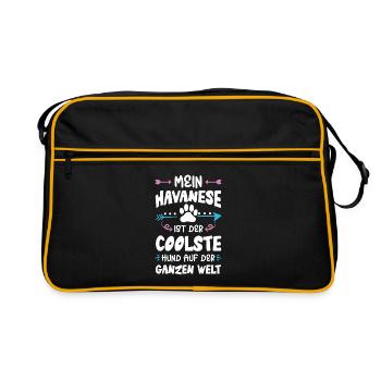 Dicton du chien bichon havanais - Sac Retro - noir/or - Devant