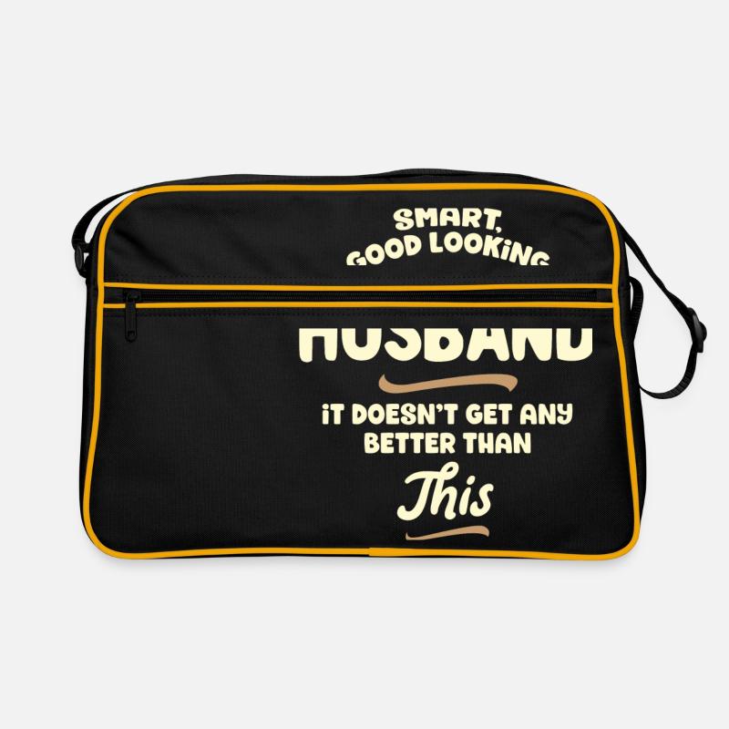 Intelligent, gutaussehend und Ehemann... - Retro Tasche - Schwarz/Gold