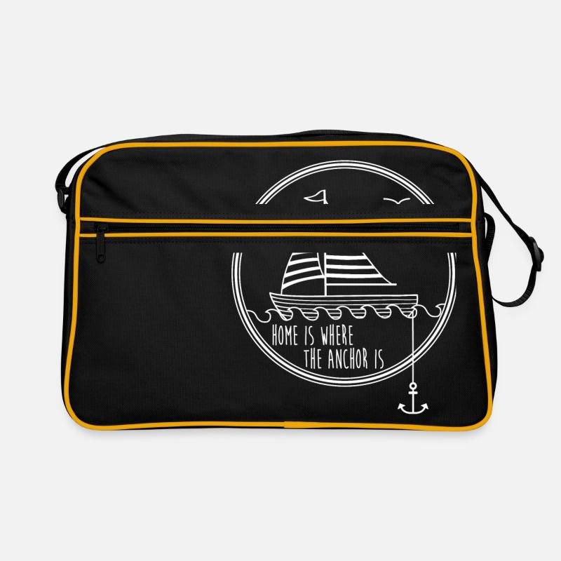 segelschiff - Retro Tasche - Schwarz/Gold