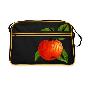 Apple Apple Veggie Fruit Fruits Tree Tree3 - Retro Bag - black/gold - Front