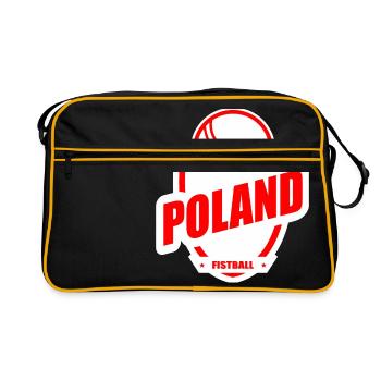 Cadeau Coupe du Monde Fistball Pologne par équipe - Sac Retro - noir/or - Devant