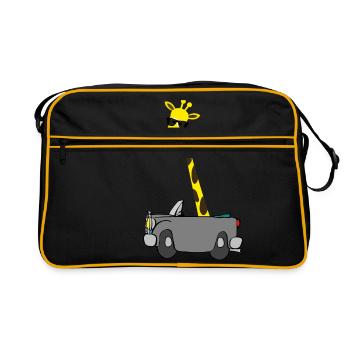 Giraffe with sunglasses | The perfect gift - Retro Bag - black/gold - Front