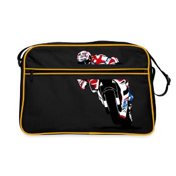 Course de Moto - Moto GP - Superbike - Sac Retro - noir/or - Devant
