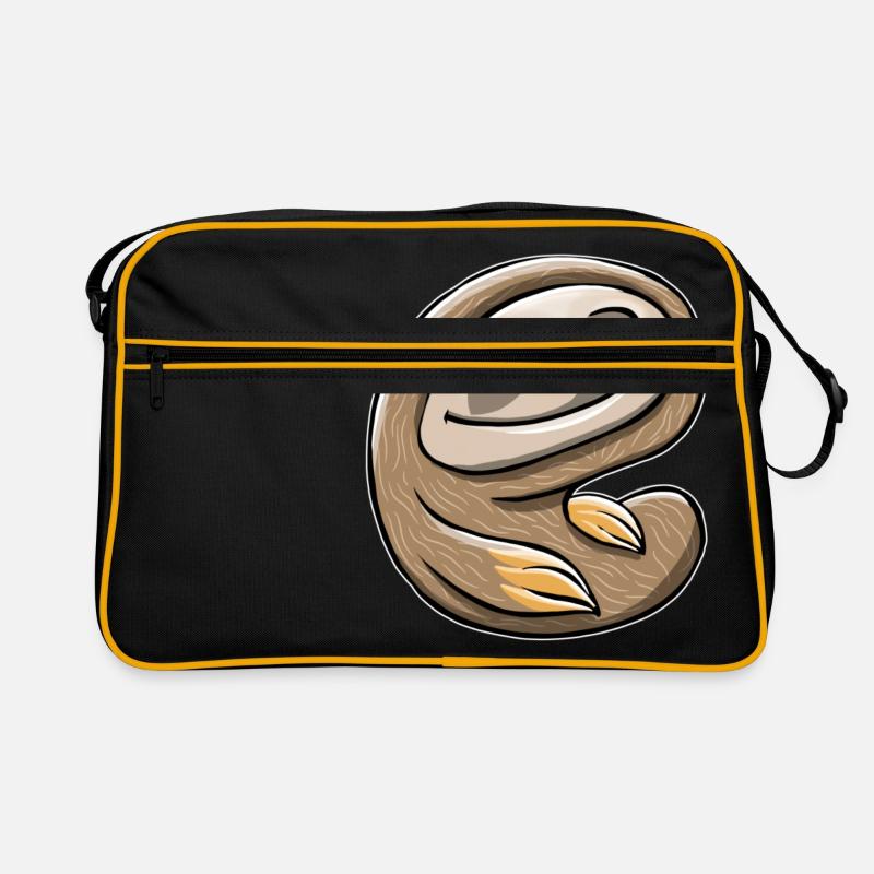 Happy Sloth - Retro Tasche - Schwarz/Gold