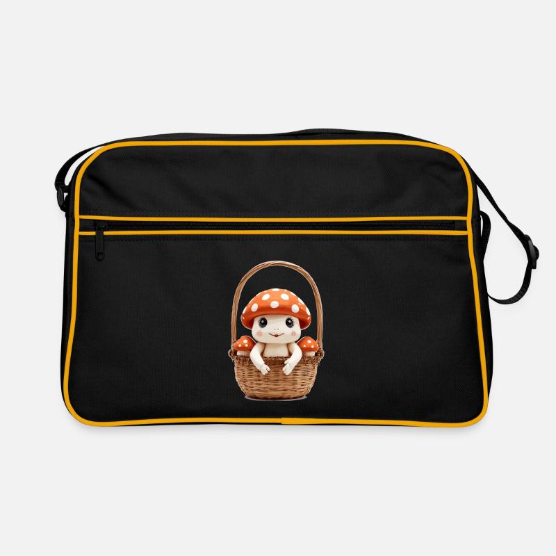 Champignon mignon dans un panier Sac Retro