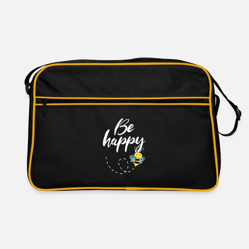 Be Happy Bee - Sac Retro - noir/or