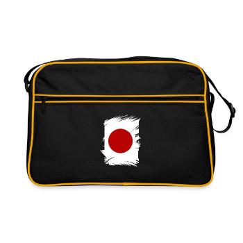 Japan Flag Used Look Nihon Japanese Flag - Retro Bag - black/gold - Front