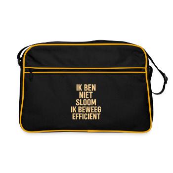 I'm not sluggish - move efficiently - Retro Bag - black/gold - Front