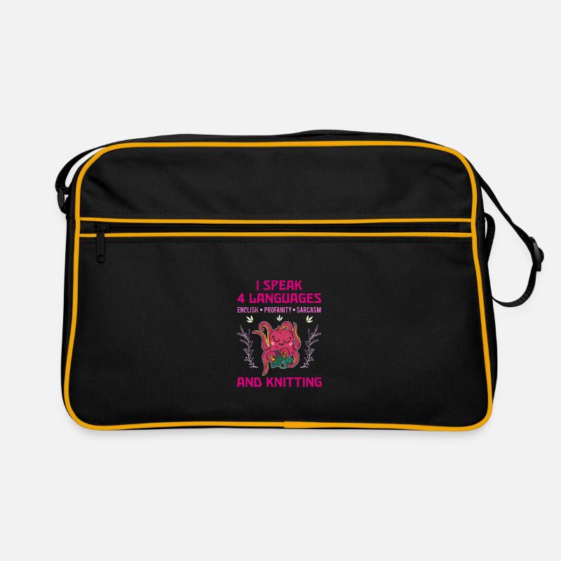 Knitting Knitter Crochet Wool Yarn Crochet Hook Retro Bag