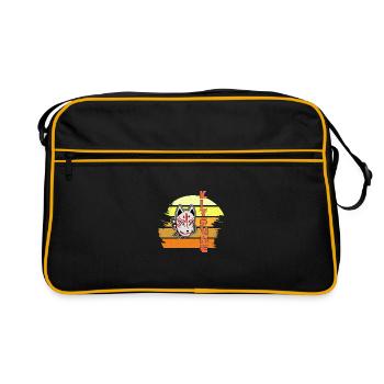 Japanese Tengu Hannya Kitsune Mask - Retro Bag - black/gold - Front
