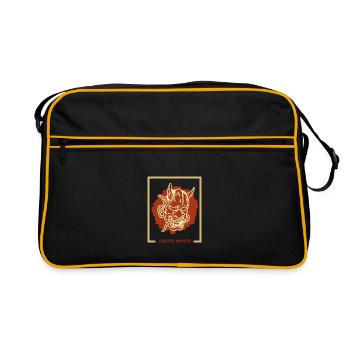 Japanese Tengu Hannya Kitsune Mask - Retro Bag - black/gold - Front