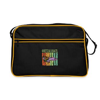 Quetzalcoatl Axolotl Mexique Divinité Aztèque - Sac Retro - noir/or - Devant