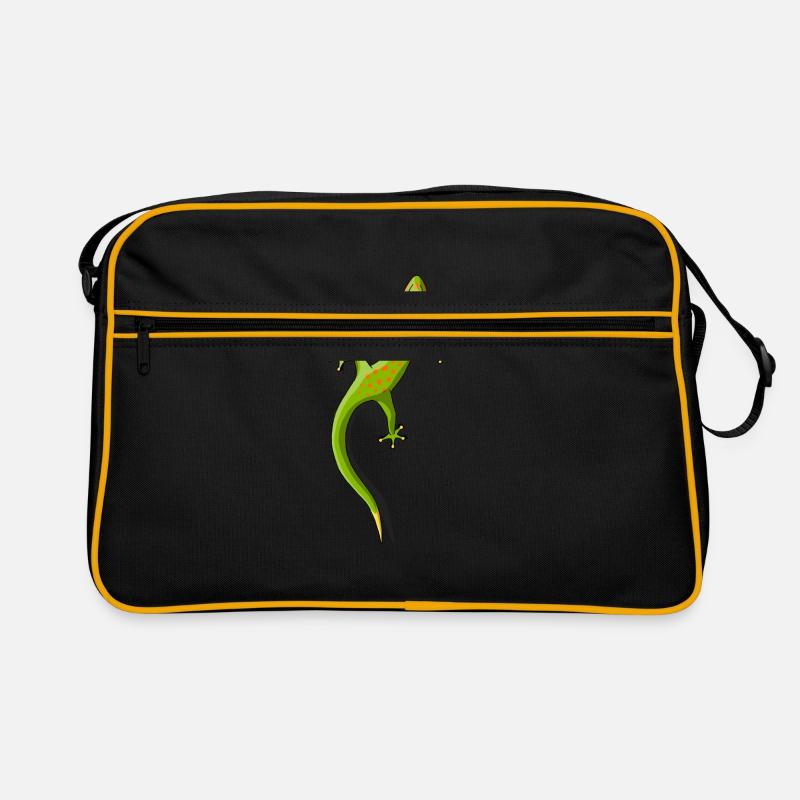 Gecko Echse Reptil süß klettern Tier Geschenk Retro Tasche