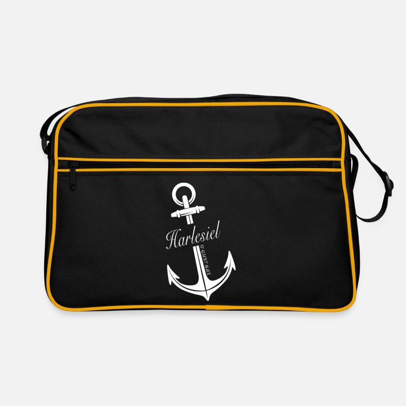 Harlesiel - Retro Tasche - Schwarz/Gold