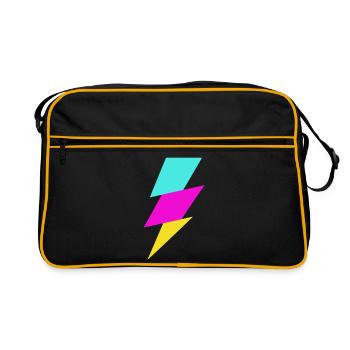 Rayon abstrait aux couleurs néon - Sac Retro - noir/or - Devant