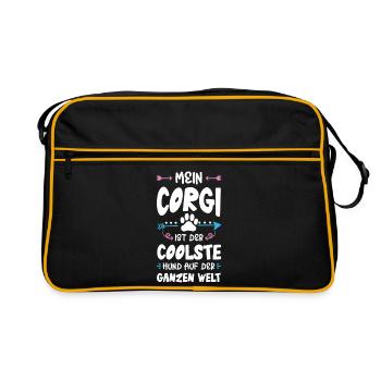 Dicton de chien corgi - Sac Retro - noir/or - Devant