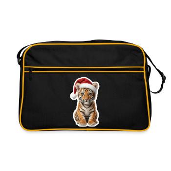 Chiot tigre sauvage très apprivoisé - Sac Retro - noir/or - Devant
