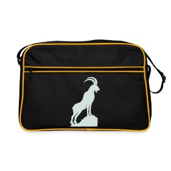 Capricorn Silhouette Mountain Peaks - Retro Bag - black/gold - Front