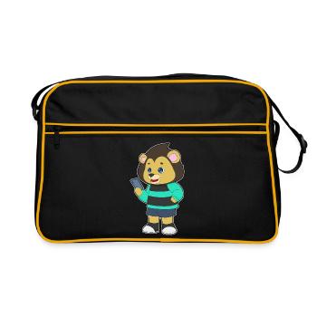 Lion Smartphone - Retro Bag - black/gold - Front