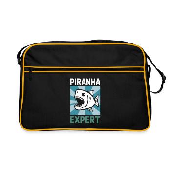 Piranha - Retro Tasche - Schwarz/Gold - Vorne