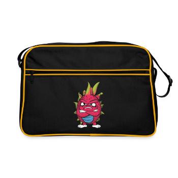 Drachenfrucht - Retro Tasche - Schwarz/Gold - Vorne
