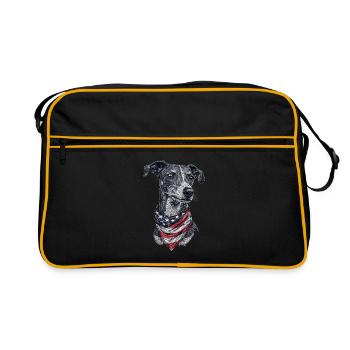 Whippet - Retro Tasche - Schwarz/Gold - Vorne