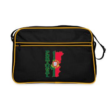 Carte du drapeau du Portugal - Sac Retro - noir/or - Devant