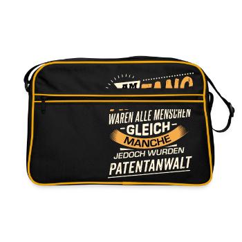 Am Anfang Patentanwalt RAHMENLOS Berufe Jobs - Retro Tasche - Schwarz/Gold - Vorne