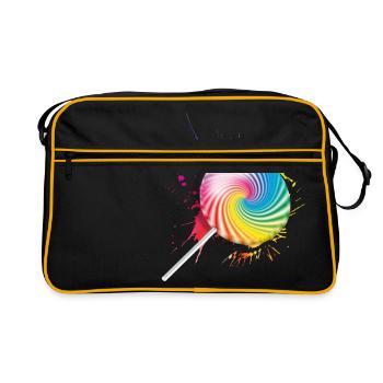 Lollipop - Retro Tasche - Schwarz/Gold - Vorne