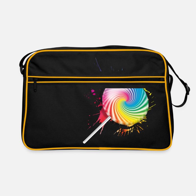 Lollipop - Retro Tasche - Schwarz/Gold