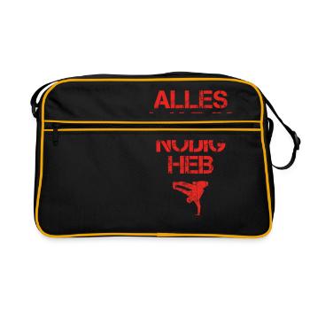 presentje wat ik nodig breakdance bboy breakin - Retro Tasche - Schwarz/Gold - Vorne