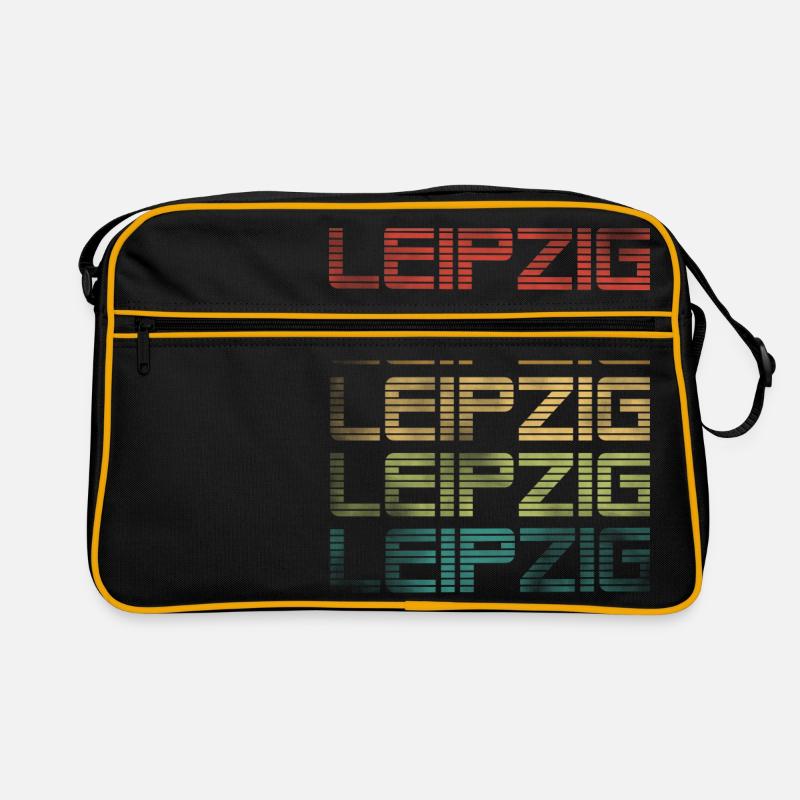 Leipzig - Used Look - Retro Tasche - Schwarz/Gold