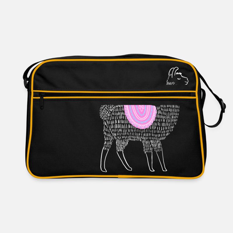 Boho Lama - Retro Tasche - Schwarz/Gold