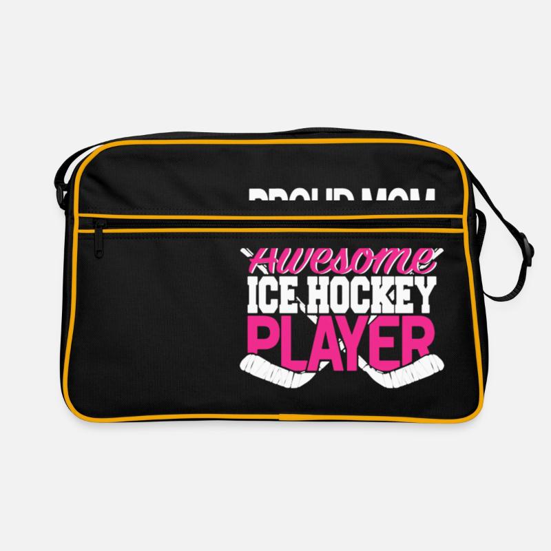 Stolze Eishockey-Mutter bestes Mutter-Geschenk - Retro Tasche - Schwarz/Gold