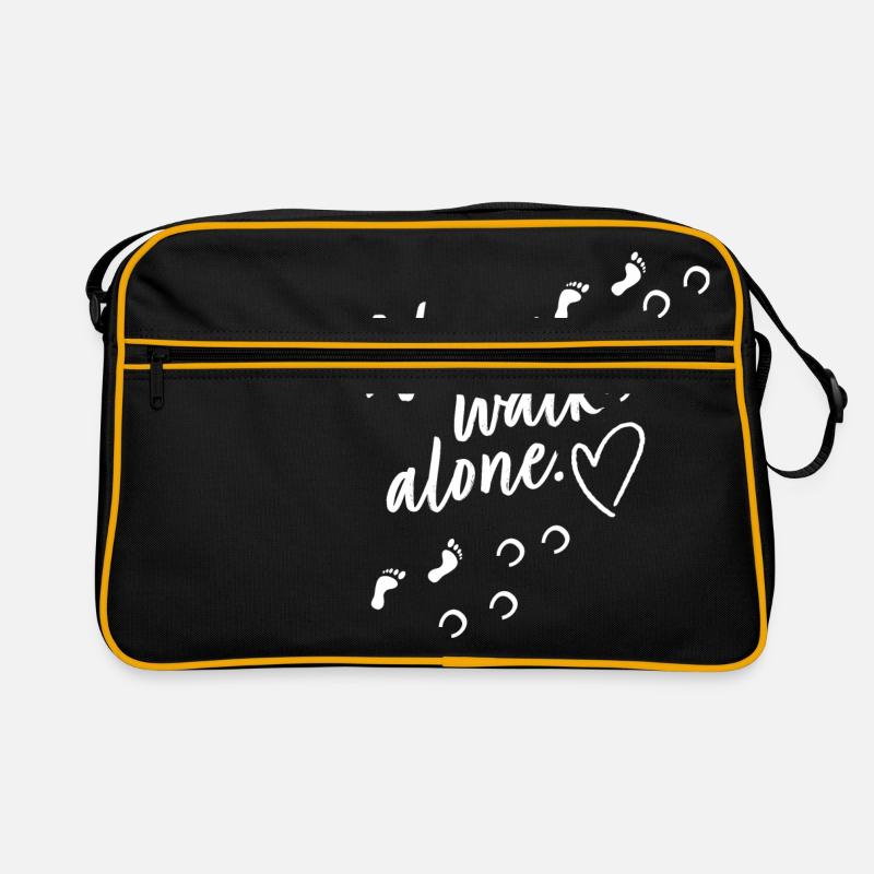 never walk alone horse - Retro Tasche - Schwarz/Gold