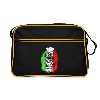 I Don't Need Recipes I'm Italian Chef Cook Cooking - Retro Bag - black/gold - Front