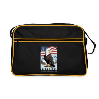Weißkopfseeadler - Retro Tasche - Schwarz/Gold - Vorne