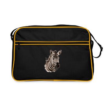 Zèbre Afrique Animal - Sac Retro - noir/or - Devant