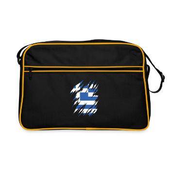 Drapeau de la Grèce Hellas Athènes Drapeau grec - Sac Retro - noir/or - Devant