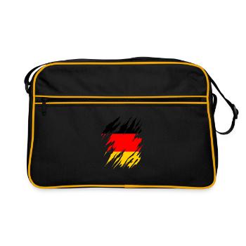 Drapeau de l’Allemagne Drapeau allemand Utilisé Look Homeland - Sac Retro - noir/or - Devant