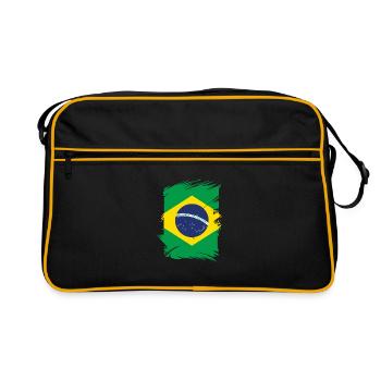 Drapeau du Brésil Drapeau brésilien Amérique du Sud - Sac Retro - noir/or - Devant