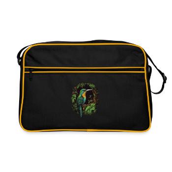 Colibri, Oiseau, Nature, Animaux, Nature sauvage - Sac Retro - noir/or - Devant