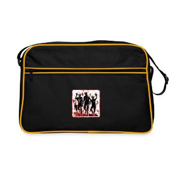 Halloween Zombies Warning - Retro Bag - black/gold - Front