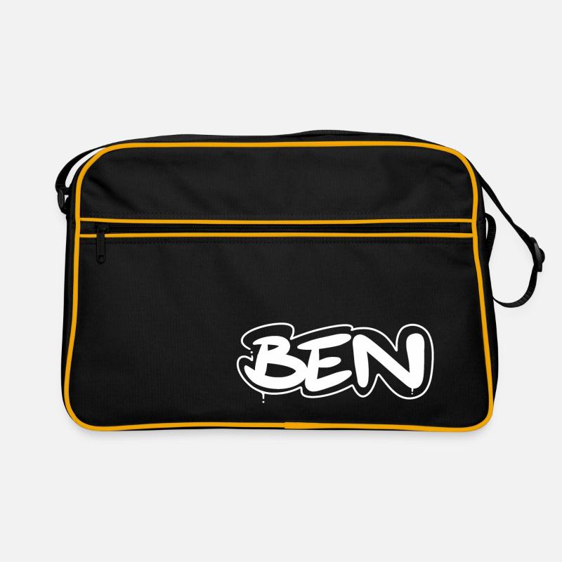 Ben Name - Retro Tasche - Schwarz/Gold