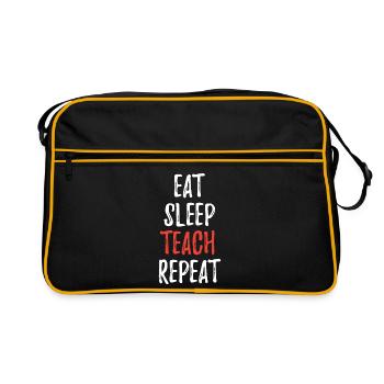 Mangez Sleep Teach Repeat - Sac Retro - noir/or - Devant