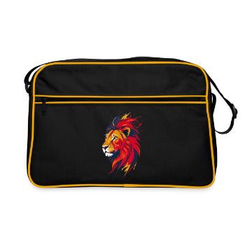 Tête de lion - Sac Retro - noir/or - Devant